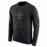 Men's New Orleans Saints Nike Salute to Service Sideline Legend Performance Long Sleeve T-Shirt Black,baseball caps,new era cap wholesale,wholesale hats